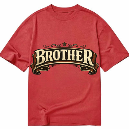 Bold typography design - "BROTHER" - male bond, brotherhood - Classic T-shirt - Red