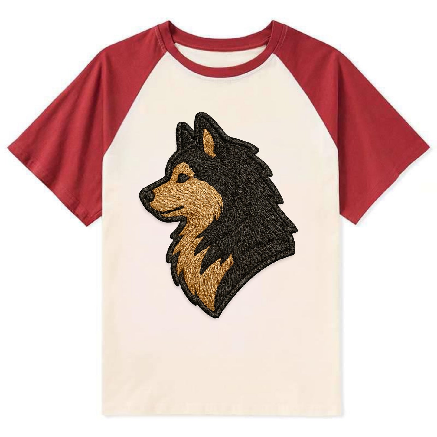 Finnish Lapphund - Modern Arctic breed l - Contrast Raglan T-shirt - Red
