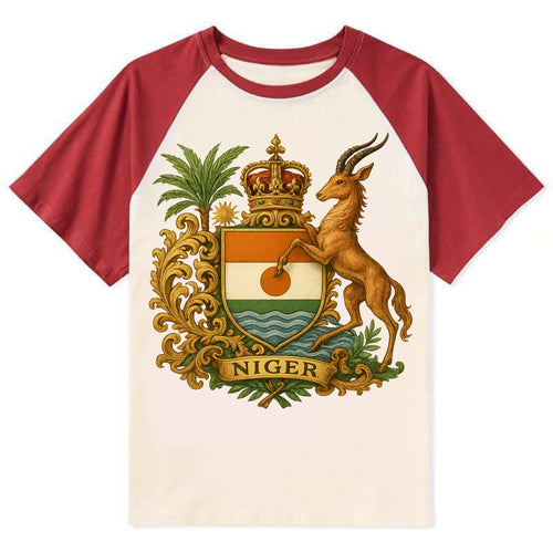 Niger Heritage Badge  - Contrast Raglan T-shirt
