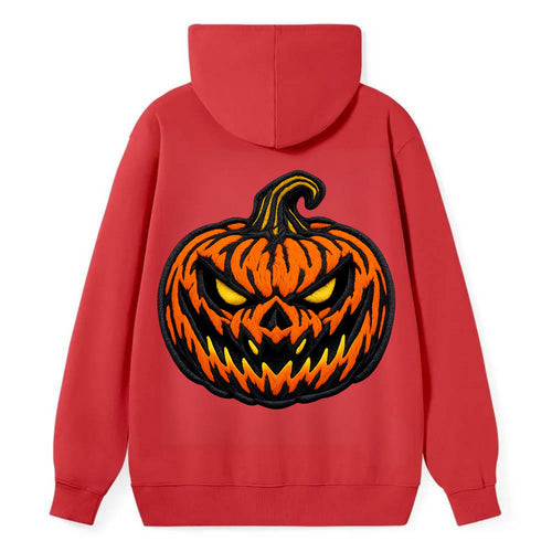 HALLOWEEN PUMPKIN - jack o lantern in orange and black , spooky - Classic Pullover Hoodie