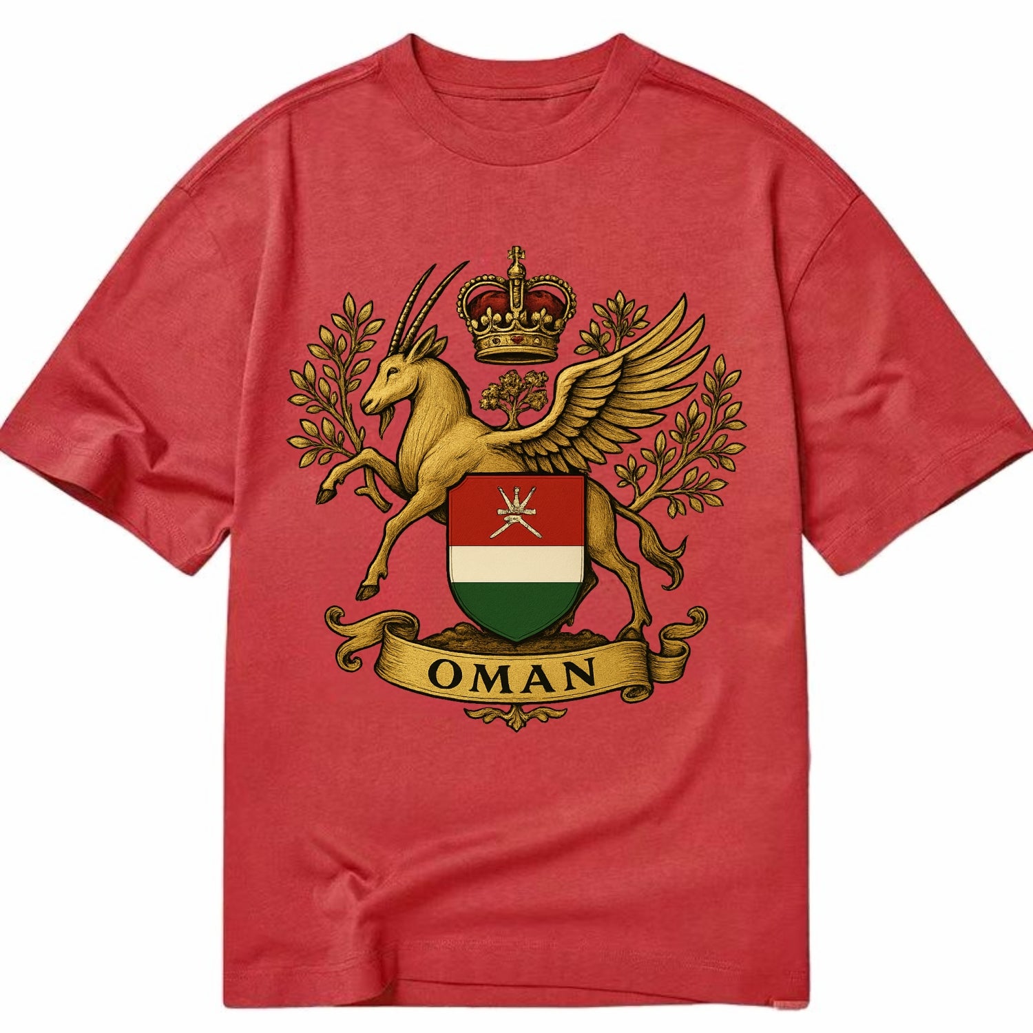 Oman Heritage Badge  - Classic T-shirt - Red