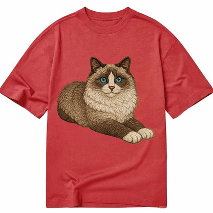 Ragdoll  relaxed lying down with head up Classic T-shirt - Red