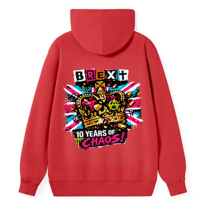 BROKEN CROWN | Shattered British crown | Gold fragments scattered | Power - Classic Pullover Hoodie - Red