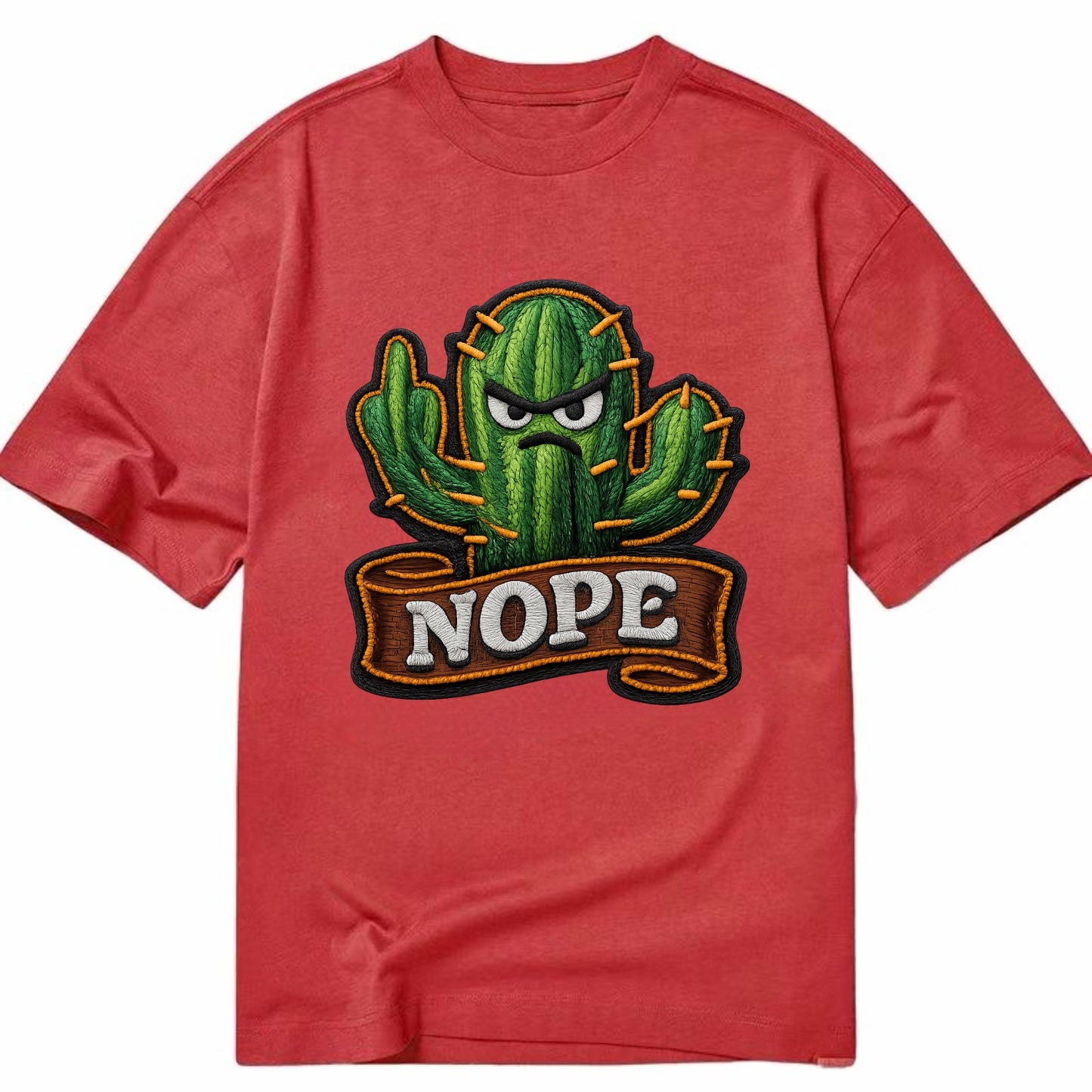 NOPE CACTUS - cactus with attitude in green , prickly personality - Classic T-shirt - Red