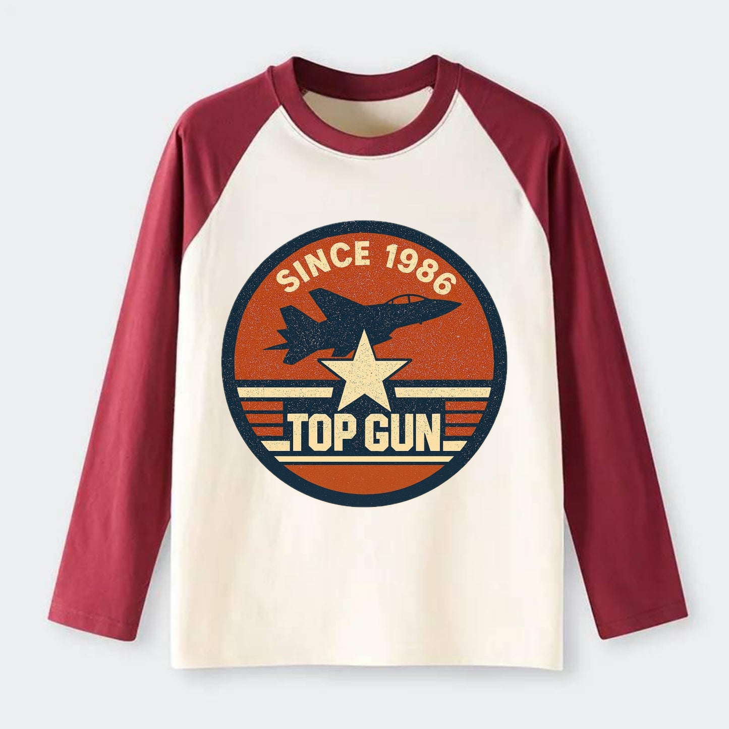 Top Gun Since 1986 - Raglan Long Sleeve T-Shirt - Red