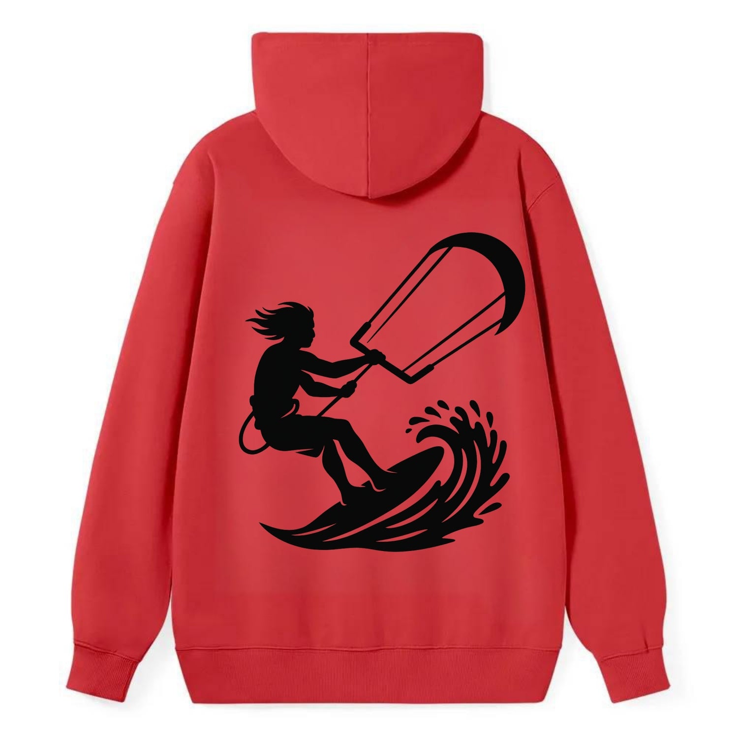 Kite surfer riding wave - Classic Pullover Hoodie - Red