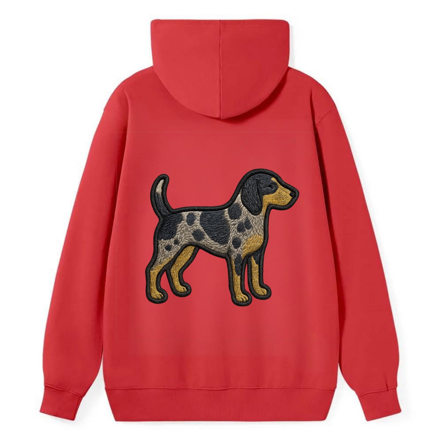 Bluetick Coonhound - Trendy spotted hound logo with prominent black border - Classic Pullover Hoodie - Red
