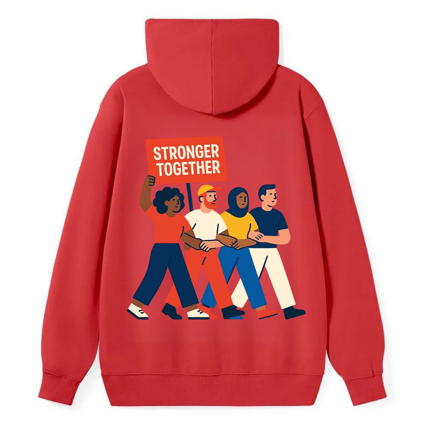 Peaceful protesters marching with linked arms - "Stronger Together" - - Classic Pullover Hoodie - Red
