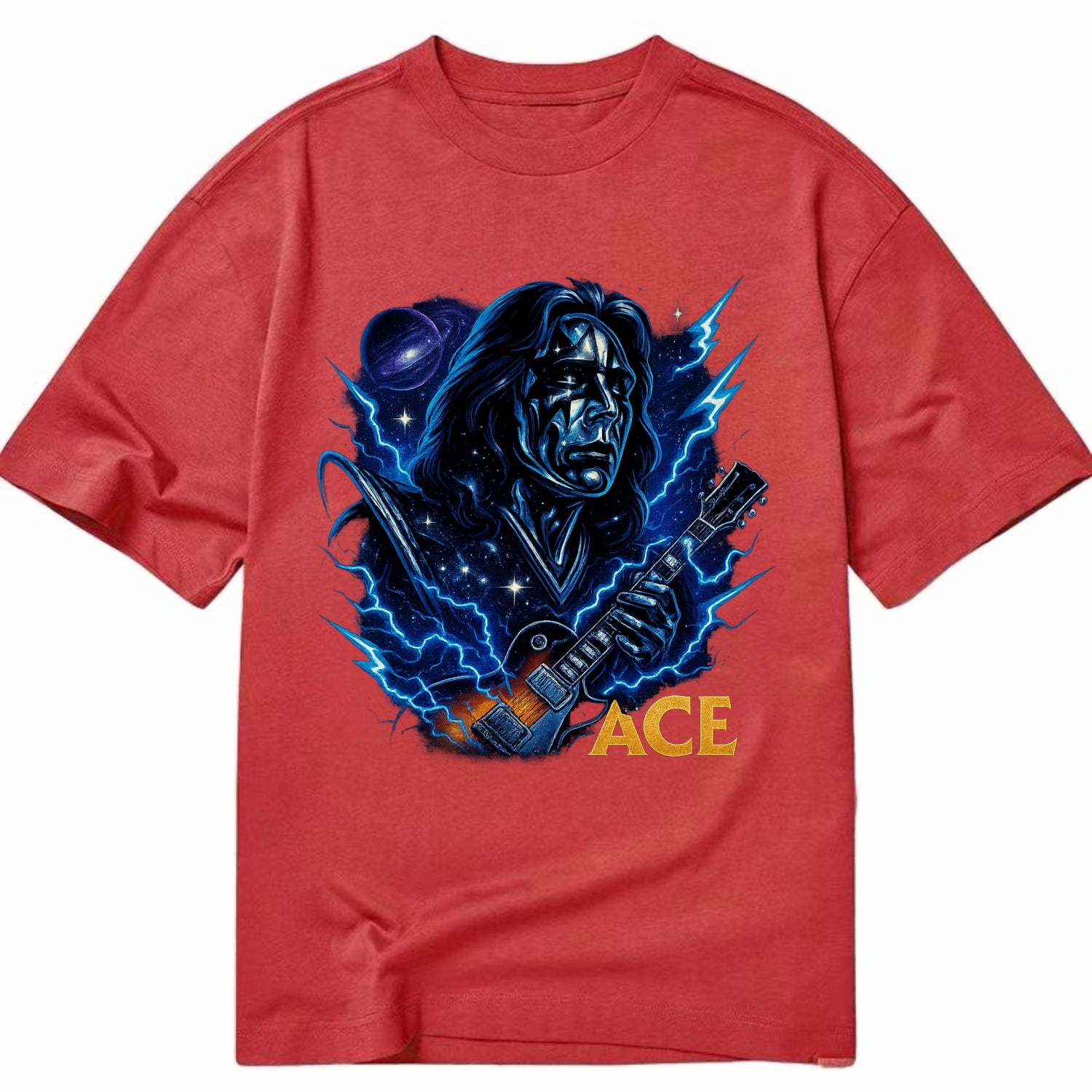 Cosmic Chrome Portrait - Classic T-shirt - Red