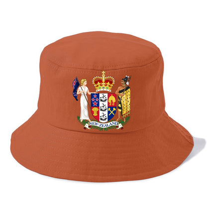 Coat Of Arms Of New Zealand - Bucket Hat - Red