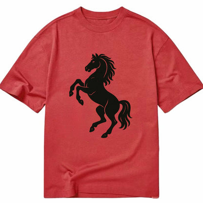Stallion rearing on hind legs - Classic T-shirt - Red