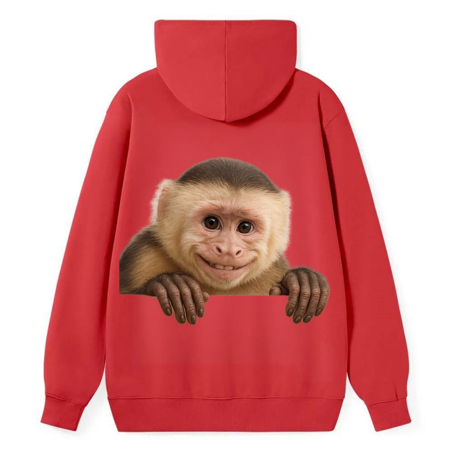 Capuchin Monkey  - Classic Pullover Hoodie - Red