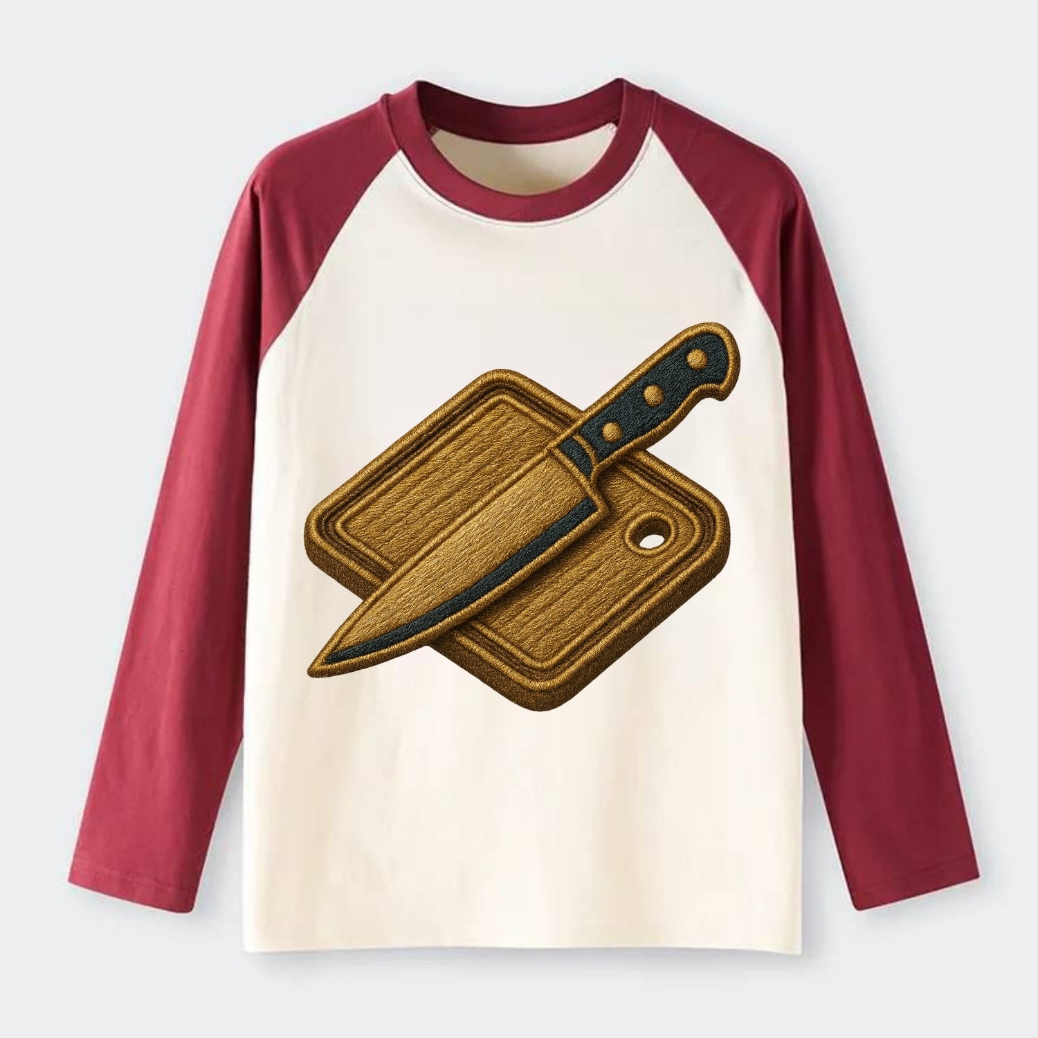 Chef knife with cutting board - culinary enthusiast - Raglan Long Sleeve T-Shirt - Red