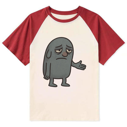 FOLLOWERS ARE GHOSTS | Transparent crowd following - Contrast Raglan T-shirt - Red