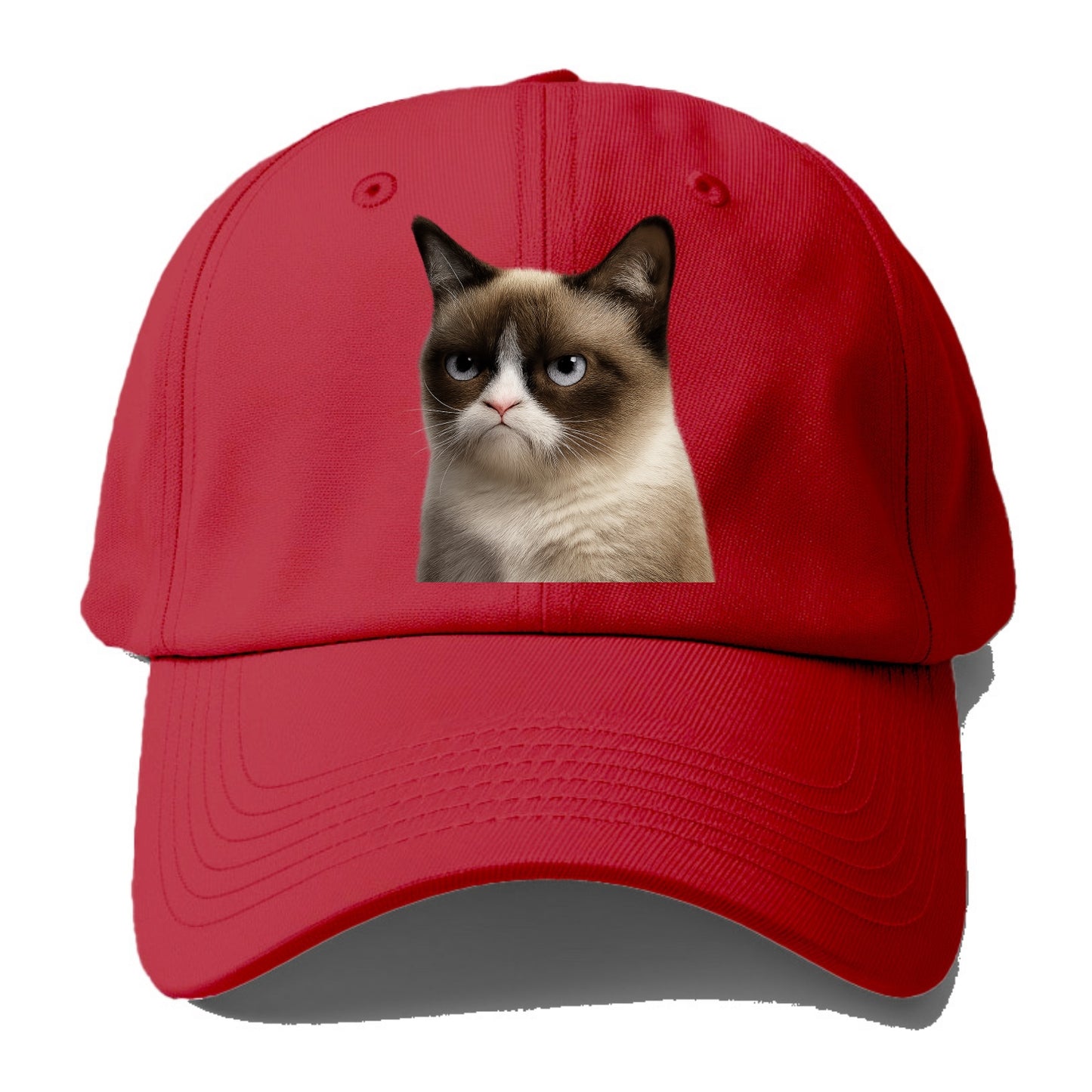 Grumpy Cat Expression  - Baseball Cap - Red