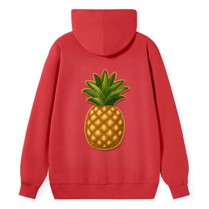 PINEAPPLE CROWN - tropical fruit in yellow and green , hospitality - Classic Pullover Hoodie - Red