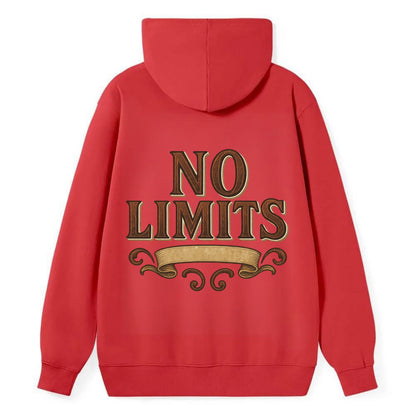 Bold typography design - "NO LIMITS" - boundless potential - Classic Pullover Hoodie - Red