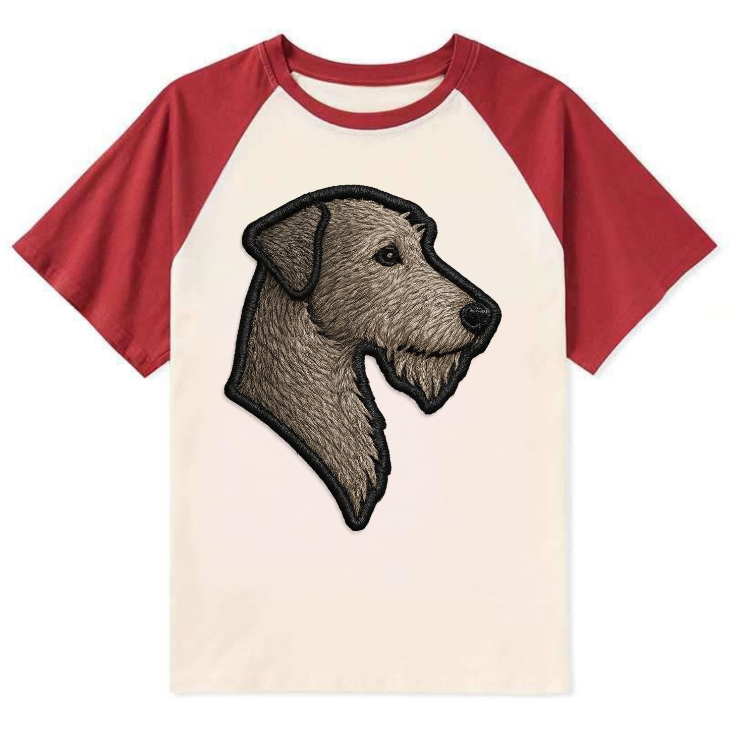 Irish Wolfhound - Modern gentle giant lo - Contrast Raglan T-shirt - Red