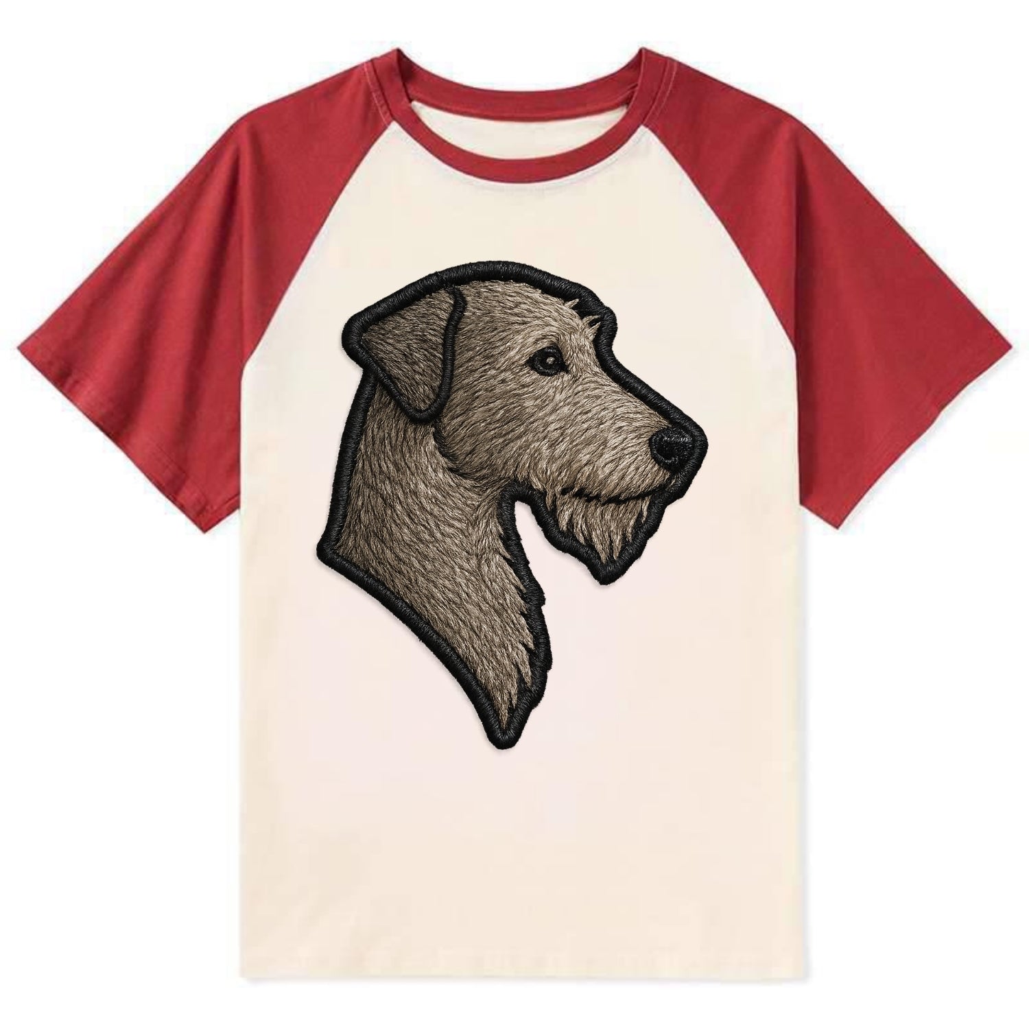 Irish Wolfhound - Modern gentle giant lo - Contrast Raglan T-shirt - Red