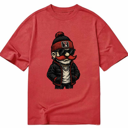 Lubbock Raider wearing Texas Tech beanie with guns up patch - Classic T-shirt - Red