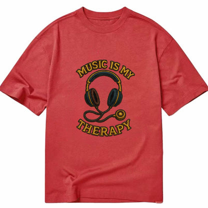 Music Is My Therapy  - Classic T-shirt - Red