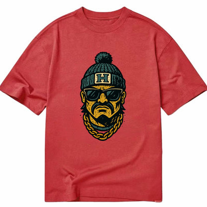 Honolulu Warrior wearing Hawaii beanie with H patch - Classic T-shirt - Red