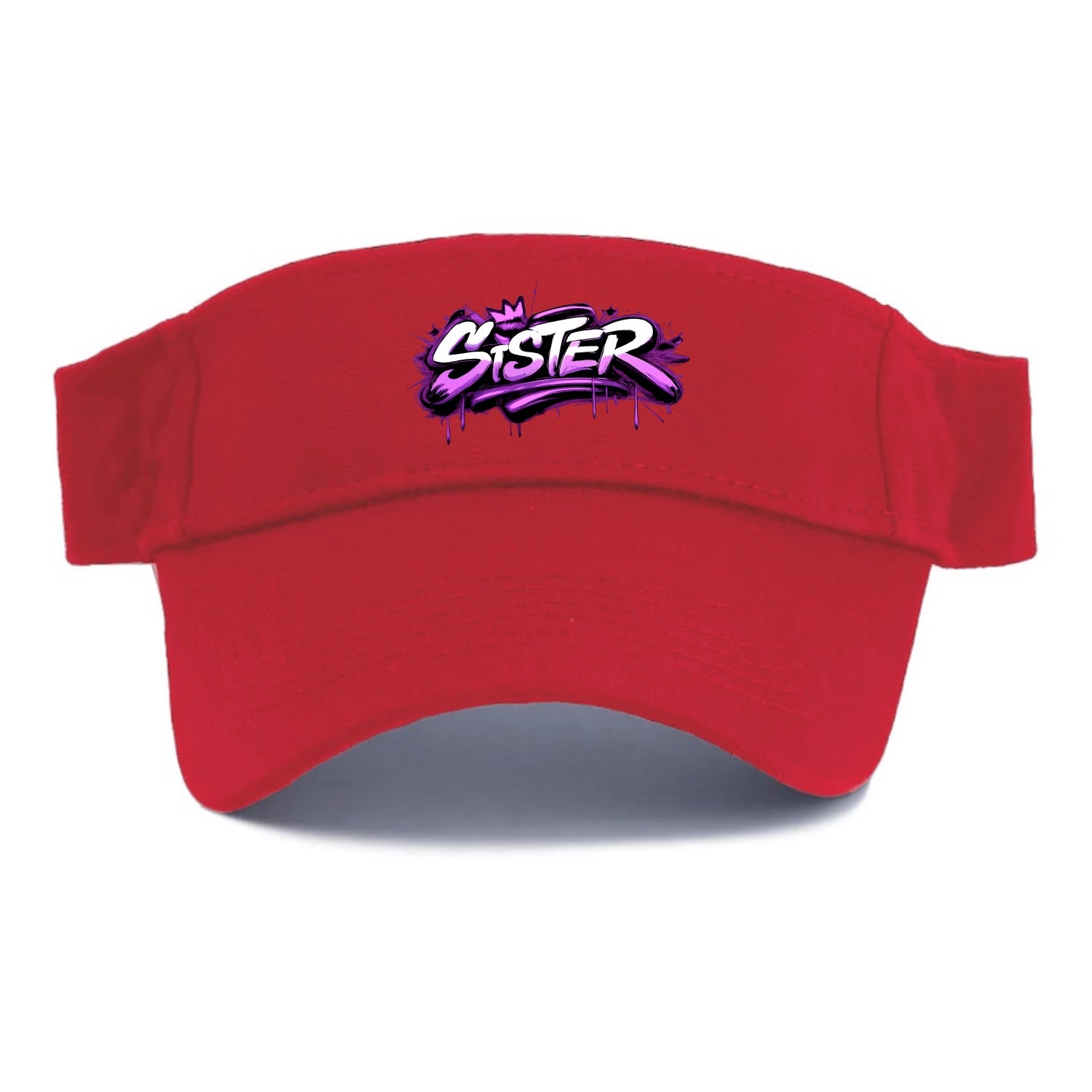 Bold typography design - "SISTER" - female bond, sisterhood - Visor - Red