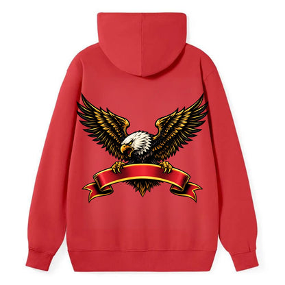 Eagle Banner - Classic Pullover Hoodie - Red