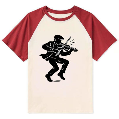 Irish folk musician traditional jig - Contrast Raglan T-shirt - Red