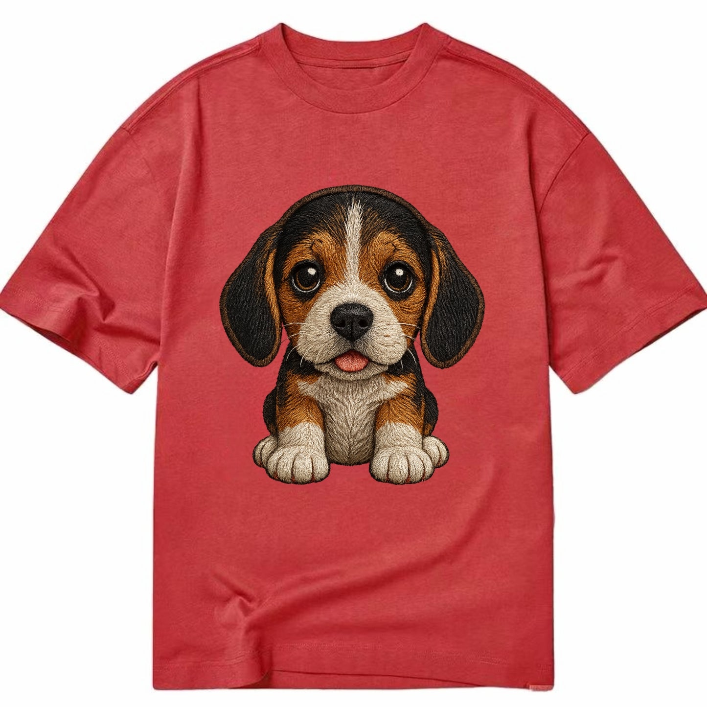 Baby Beagle Puppy - tricolor coat, long droopy ears, big pleading eyes, - Classic T-shirt - Red