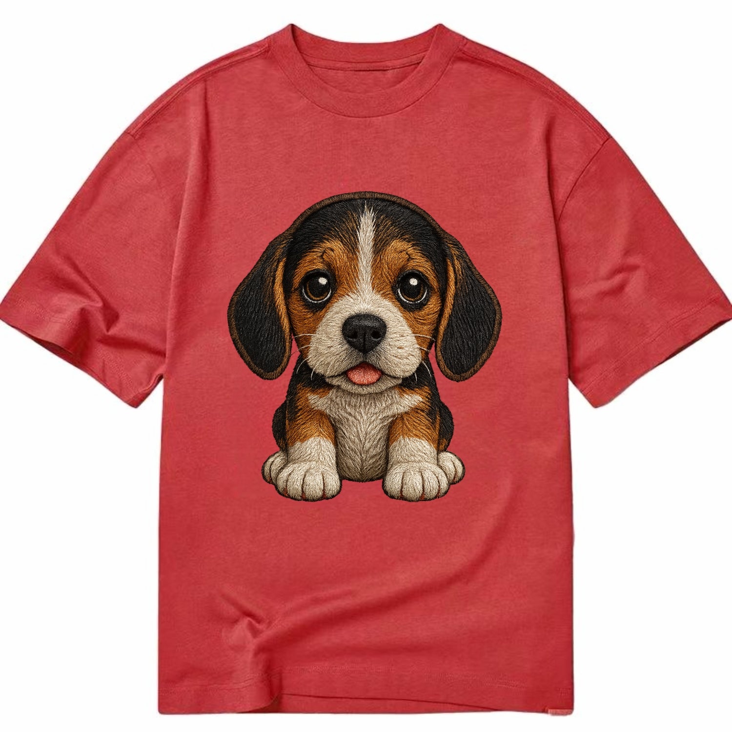 Baby Beagle Puppy - tricolor coat, long droopy ears, big pleading eyes, - Classic T-shirt - Red