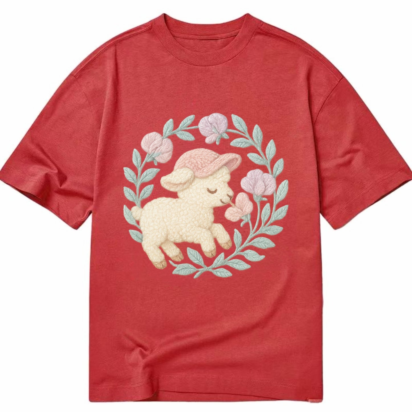 Lamb Sweet Peas  - Classic T-shirt - Red