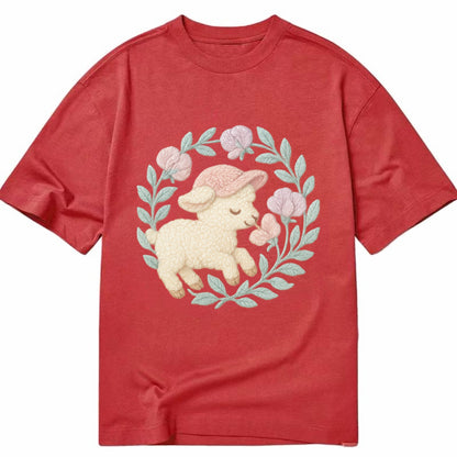 Lamb Sweet Peas  - Classic T-shirt - Red