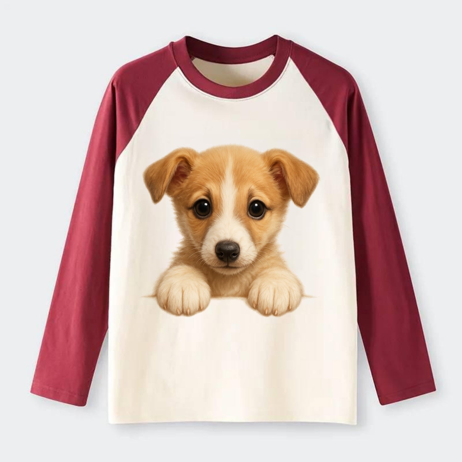 Whippet  - Raglan Long Sleeve T-Shirt - Red