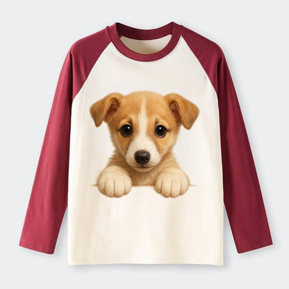 Whippet  - Raglan Long Sleeve T-Shirt - Red