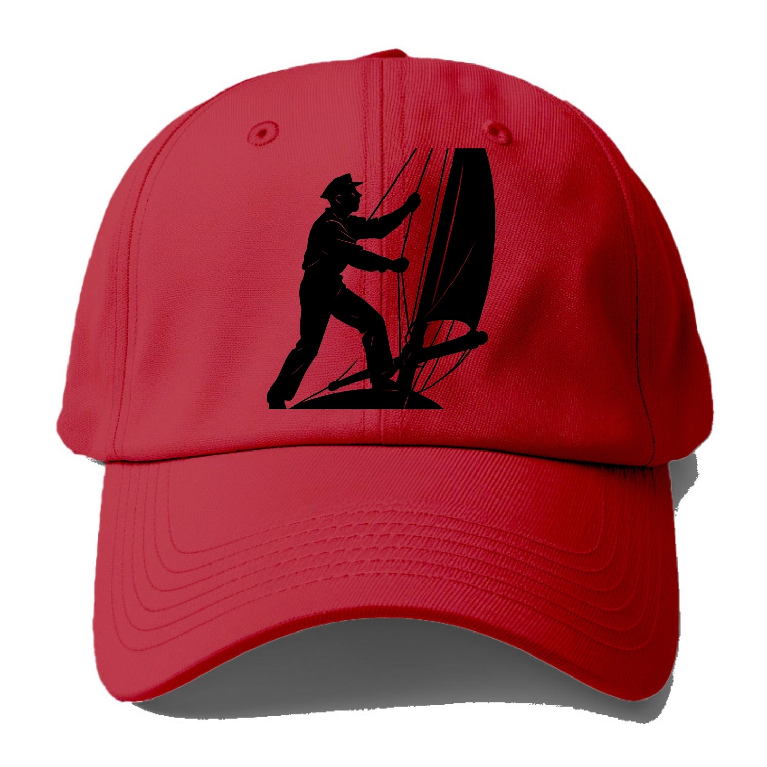 Sailor adjusting the boom on a sailboat - Baseball Cap - Red