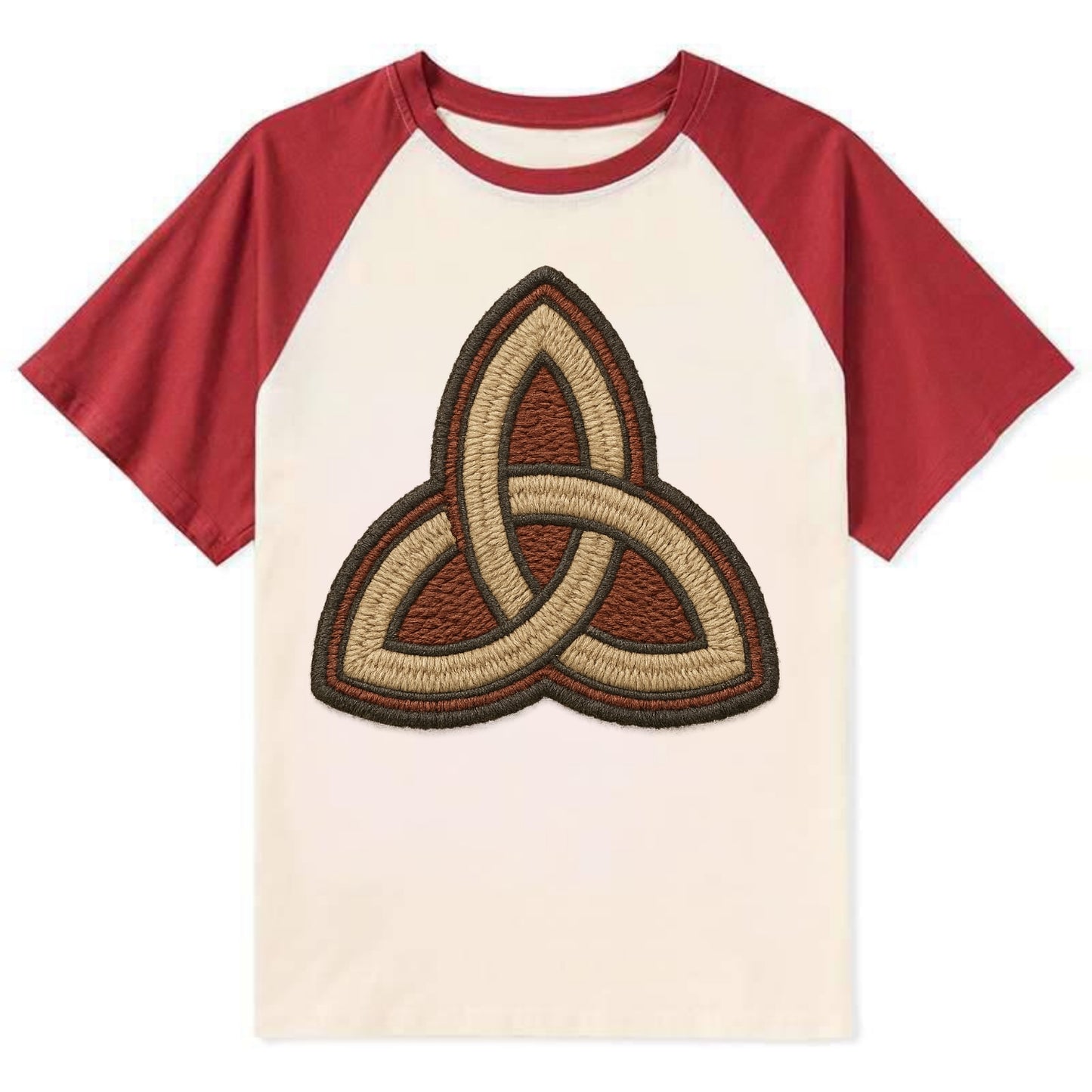 Trinity Knot  - Contrast Raglan T-shirt - Red