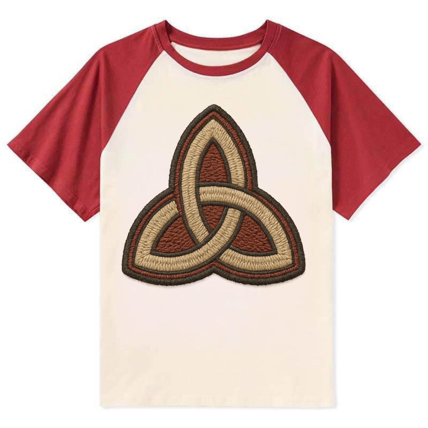 Trinity Knot  - Contrast Raglan T-shirt - Red