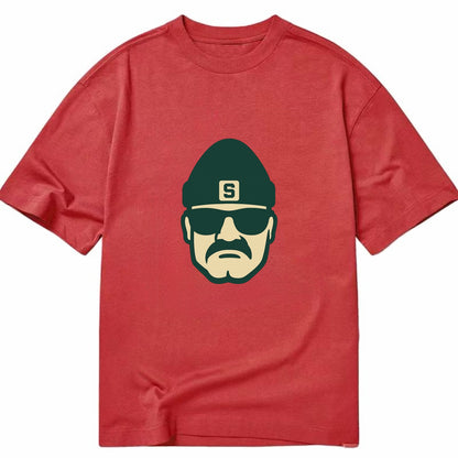East Lansing Spartan wearing Michigan State beanie with S patch - Classic T-shirt - Red
