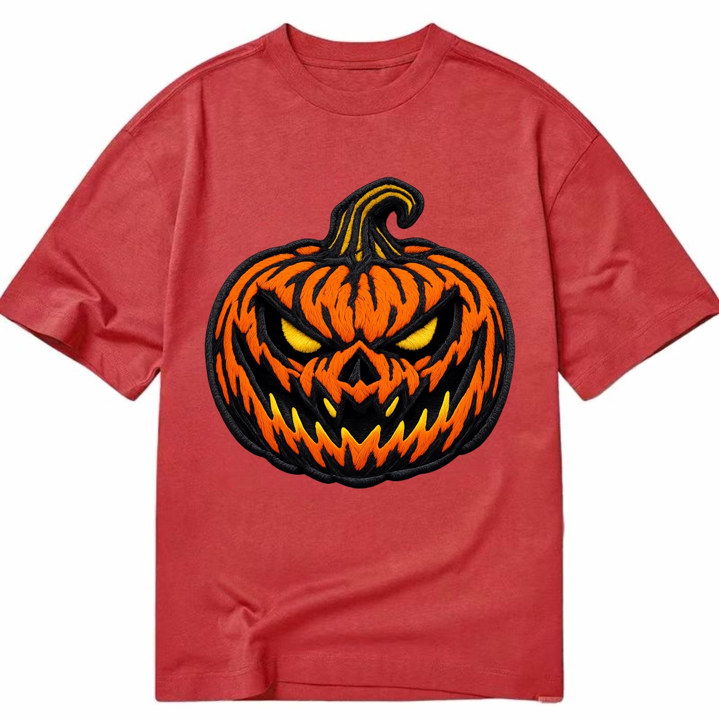 HALLOWEEN PUMPKIN - jack o lantern in orange and black , spooky - Classic T-shirt - Red