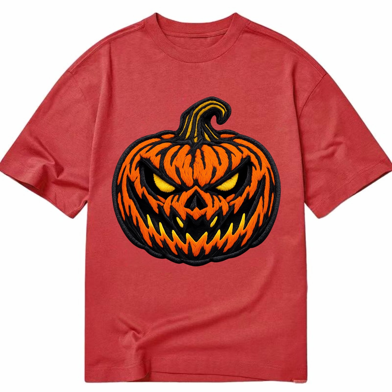 HALLOWEEN PUMPKIN - jack o lantern in orange and black , spooky - Classic T-shirt - Red