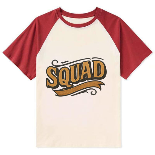 Bold typography design - SQUAD - your crew, your people - Contrast Raglan T-shirt