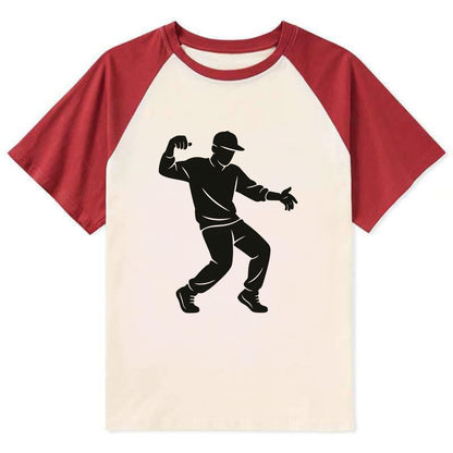 Hip-hop dancer popping and locking - Contrast Raglan T-shirt - Red