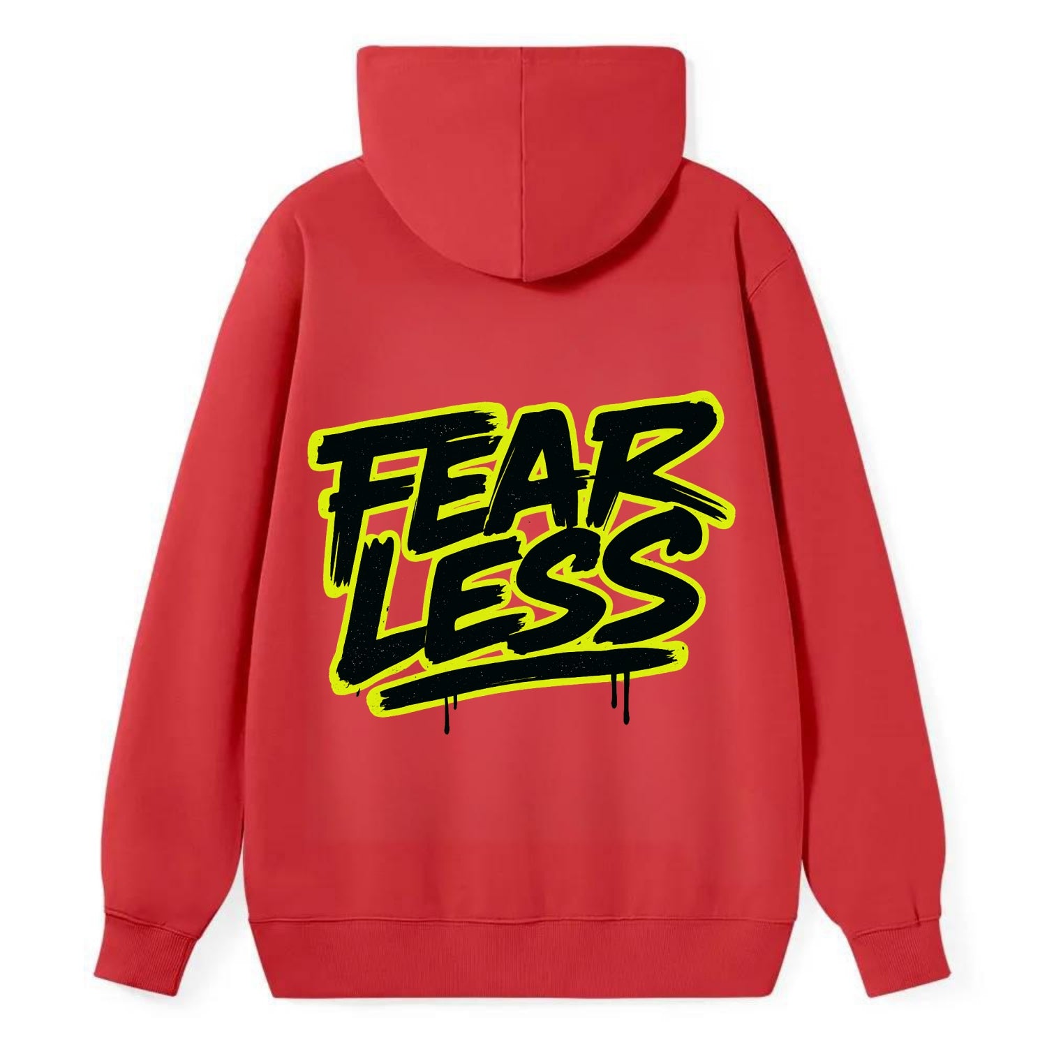 Bold typography design - "FEARLESS" - courage, bravery, facing challenges - Classic Pullover Hoodie - Red