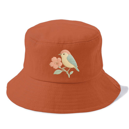 Peach Flowerpecker - Bucket Hat - Red