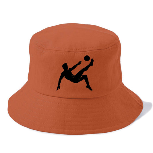 Soccer player kicking ball mid-air - Bucket Hat - Red