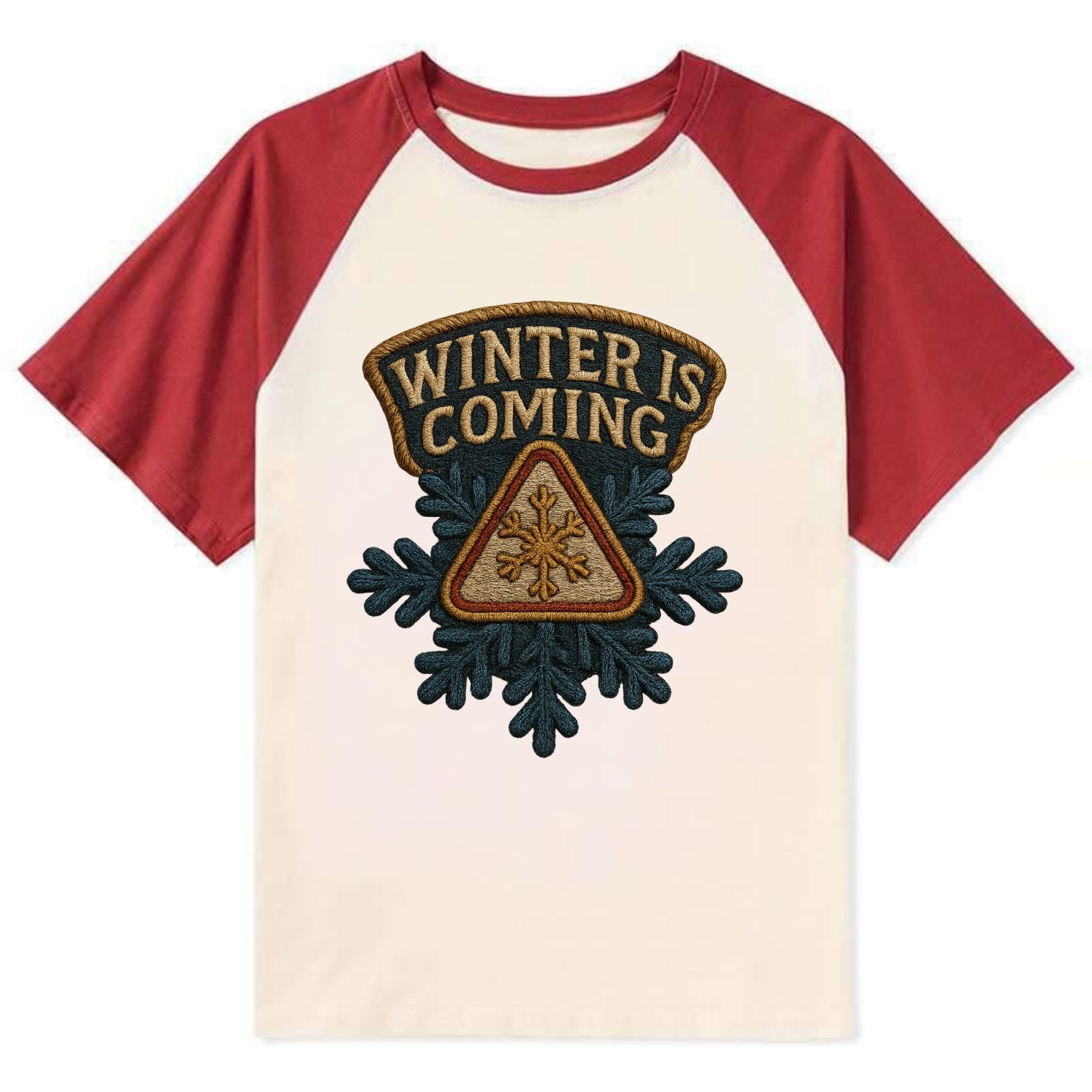 Winter Is Coming  - Contrast Raglan T-shirt - Red