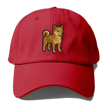 Shiba Inu - Trendy Japanese dog logo wit - Baseball Cap - Red