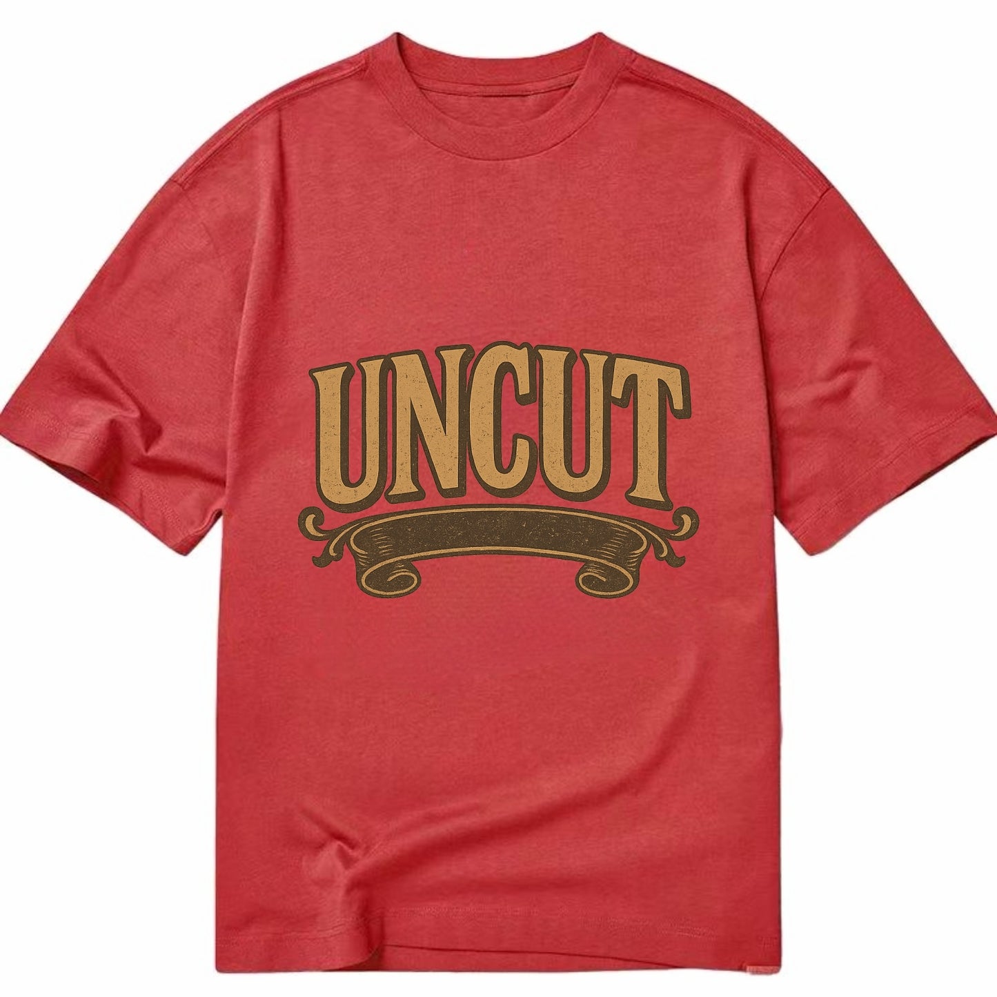 Bold typography design - "UNCUT" - pure, undiluted, authentic - Classic T-shirt - Red