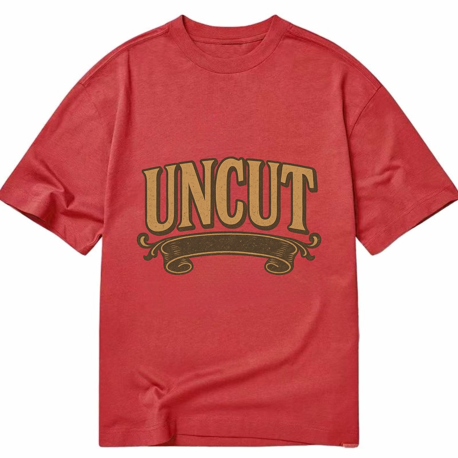 Bold typography design - "UNCUT" - pure, undiluted, authentic - Classic T-shirt - Red